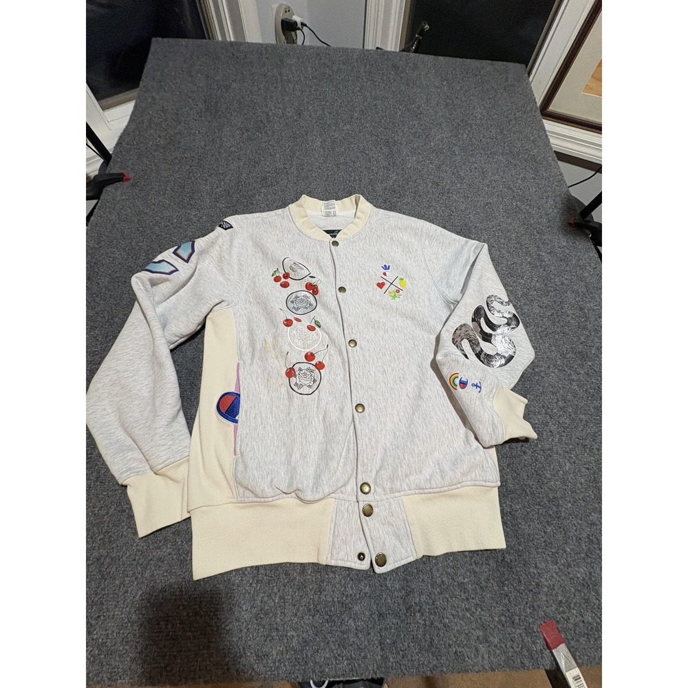 Champion Sweatshirt Mens M Coachella Gray Graphic Cardigan Reverse Weave Wild
